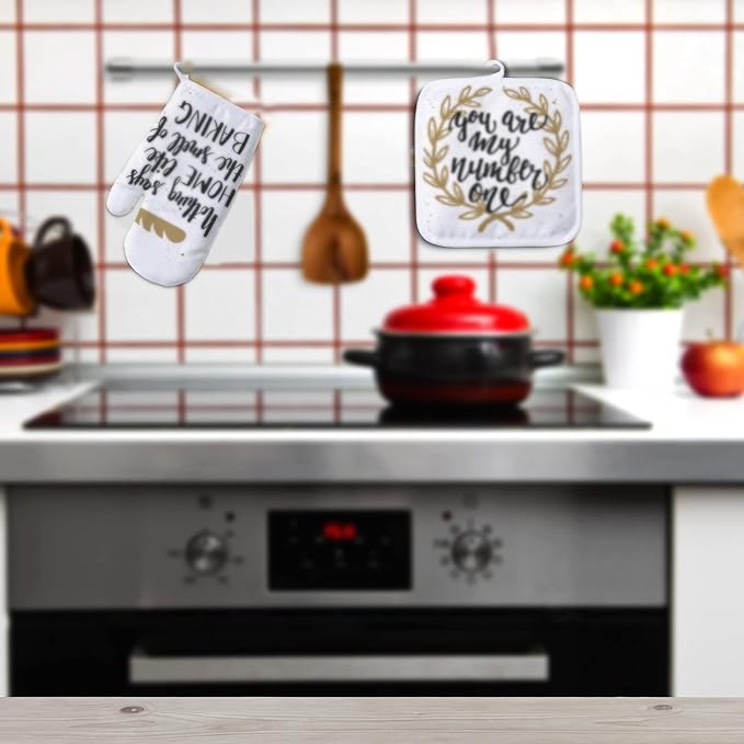 Patelai 50 Pieces Blank Sublimation Oven Mitts Set Include Blank Sublimation Heat Resistance Oven Gloves and Pot Holders for DIY Kitchen Dining Room Accessories