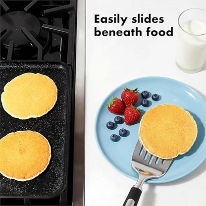 Cooking Utensils Set, Stainless Steel Kitchen Utensils with Serving Spoon and Cooking Spatula, Heat-Resistant, Dishwasher Safe, Ergonomic Handle