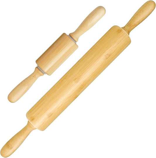 2 Pack（10 inch &17.5 inch） Wooden Rolling Pin for Baking - Long Dough Roller for All Baking Needs by PersonalizedTouchMakingYourMomentsMeanSoMuch