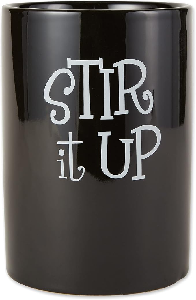 DII Kitchen Accessories Retro Collection, Ceramics, Utensil Holder, Black by DII