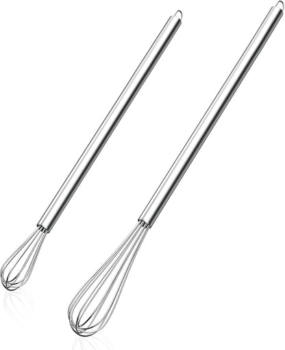 NileHome Mini Whisks Stainless Steel Whisk Set 9" 11"Kitchen Small Wisk Balloon Wire Tiny Whisks for Cooking, Whisking, Blending, Beating, Stirring 2 Pack by NileHome