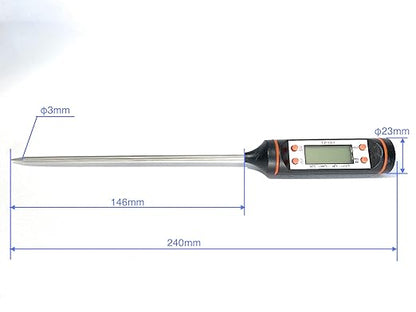 2-in-1 Digital Kitchen Thermometer - Waterproof for Meat, Soup, Tea; Switchable with Backlight for BBQ & Home Brewing