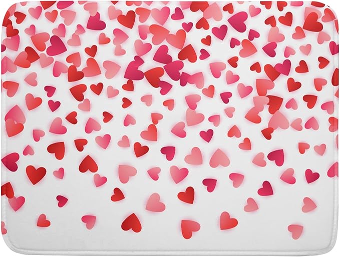 Valentine's Day Dish Drying Mat for Kitchen Counter Hearts Holiday Microfiber Absorbent Dish Draining Reusable Washable Foldable Extra Large 18"x24" by Unknown