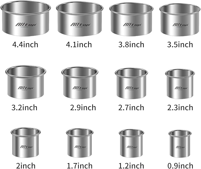 ALLTOP 12 Pcs Round Biscuit Cutter - Stainless Steel Baking Essential Tool for Effortless Circle Cookie Shaping,Pastry,Cake Decoration&Fondant Creation – Precise Cut Utensil for Dumpling,Scone, Donut - Image 4