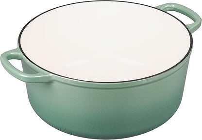 EDGING CASTING Enameled Cast Iron Dutch Oven Pot With Lid, 5.5 Quart, for Bread Baking, Cooking, Sage Green - Image 6