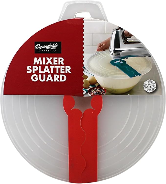 12 Inch Mixing Bowl Splatter Guard – BPA-Free Anti-Splash Screen for Hand & Electric Mixers – Flexible Fit, Transparent Silicone & PP, Dishwasher Safe by Dependable Industries