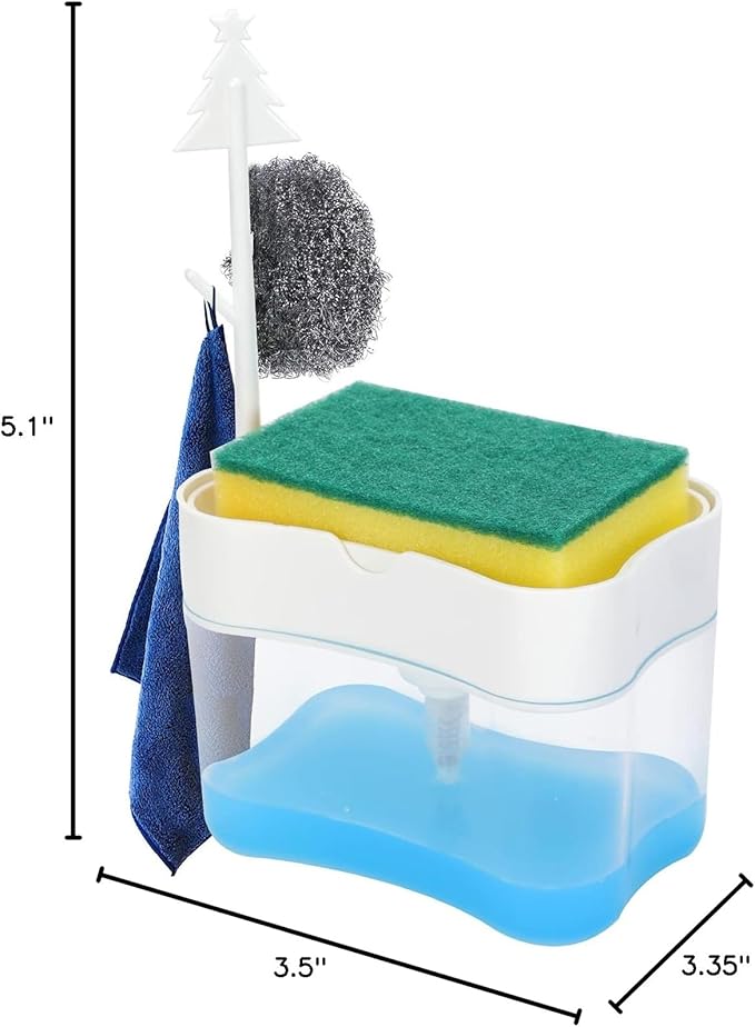 New 2026 Version Premium Quality Dish Soap Dispenser - Countertop Kitchen Soap Dispenser, Sink Dish Washing Soap Dispenser 13 Ounces (Sponge Included) - Image 8