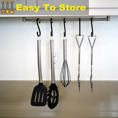 Hiash 11" Heavy Duty Stainless Steel Kitchen Scissor Tongs with Comfortable Ergonomic Grip, Heat Resistant Tongs for Cooking & BBQ, Set of 2 - Image 5