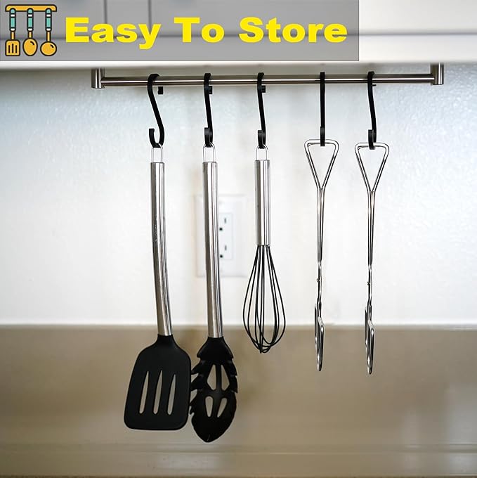 Hiash 11" Heavy Duty Stainless Steel Kitchen Scissor Tongs with Comfortable Ergonomic Grip, Heat Resistant tongs for Cooking & BBQ - Image 5
