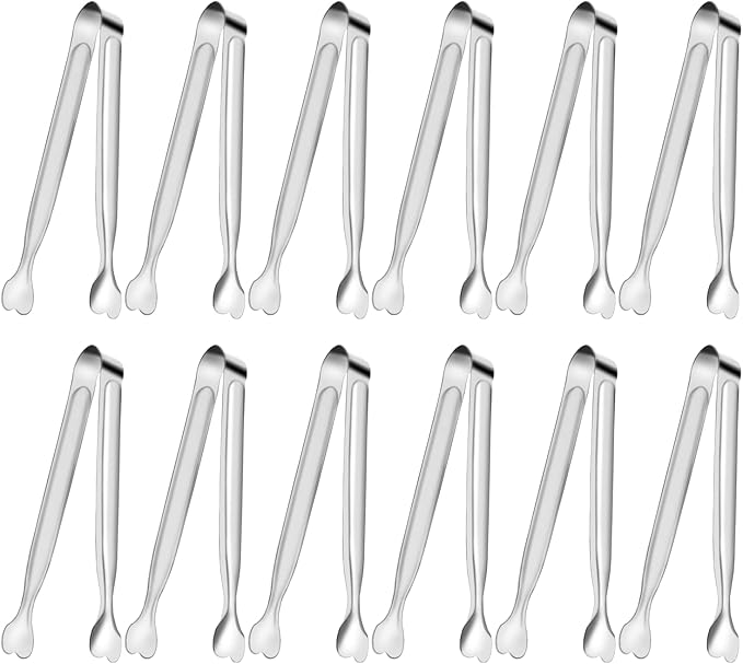 Serving Tongs, Anytrp 12-Packs Stainless Steel Sugar Tong, 5.3inch Small Tongs for Serving Food, Appetizers, Buffets, Coffee Bar, Kitchen, Tea Party, Desserts Party and Ice Bucket by Unknown