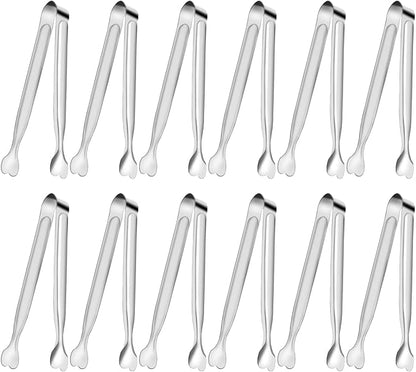 Serving Tongs, Anytrp 12-Packs Stainless Steel Sugar Tong, 5.3inch Small Tongs for Serving Food, Appetizers, Buffets, Coffee Bar, Kitchen, Tea Party, Desserts Party and Ice Bucket by Unknown
