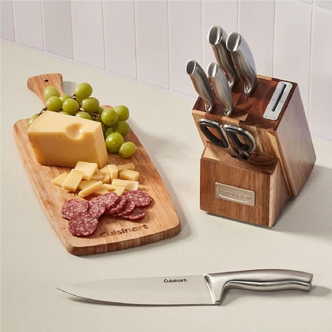Cuisinart 7 Pc Stainless Steel Essentials Cutlery Block Set with Built in Sharpener - Image 4