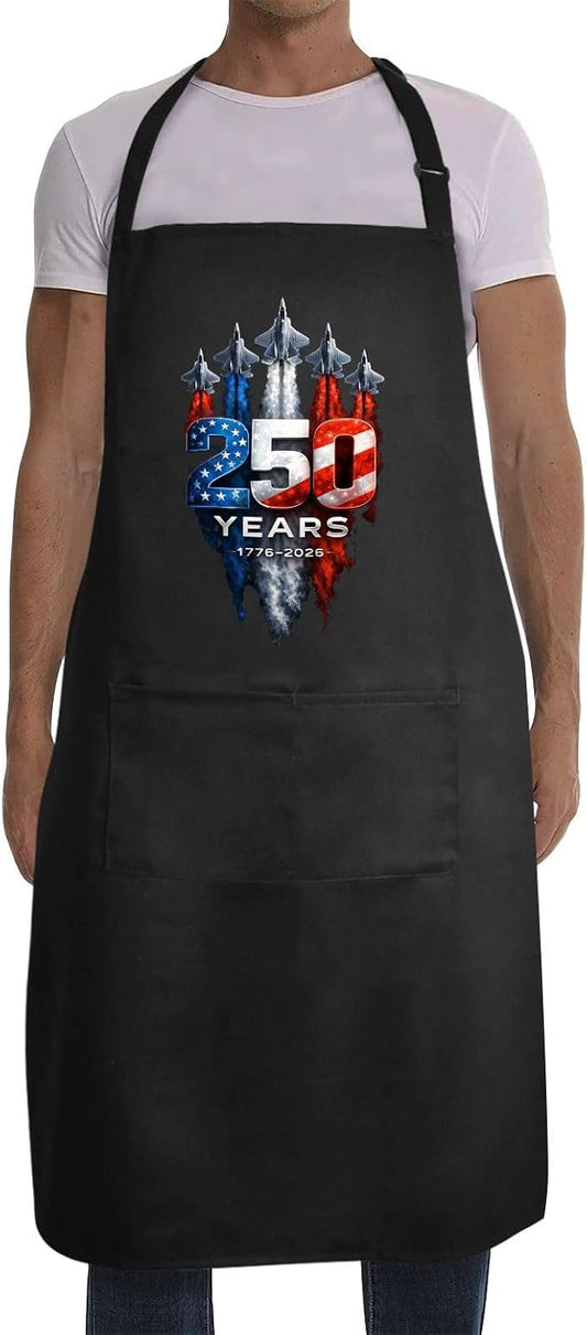 Us 250 Years Of Freedoms Apron With Pocket For Mens