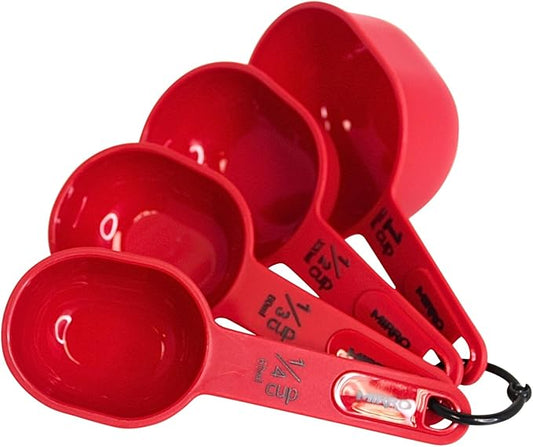MIRRO 4pc Nested Measuring Cups Set, Red by VisitMirro