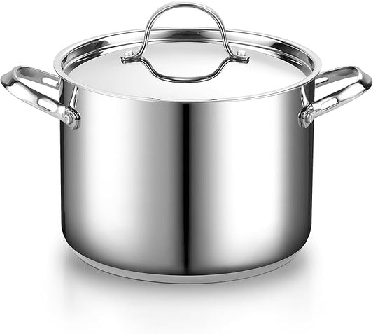 Cooks Standard 18/10 Stainless Steel Stockpot 8-Quart, Classic Deep Cooking Pot Canning Cookware with Stainless Steel Lid, Silver by CooksStandard