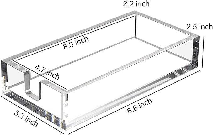 HIIMIEI Acrylic Napkin Holder for Bathroom, Acrylic Guest Towel Holder, Bathroom Napkins Guest Disposable Holder, Hand Towel Tray for Kitchen, Parties, Weddings, Party, Hotel, Restaurant（Clear） - Image 2