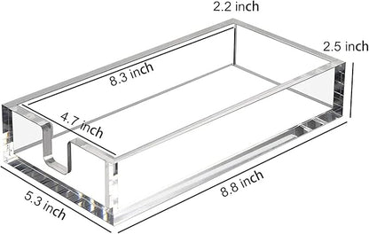 HIIMIEI Acrylic Napkin Holder for Bathroom, Acrylic Guest Towel Holder, Bathroom Napkins Guest Disposable Holder, Hand Towel Tray for Kitchen, Parties, Weddings, Party, Hotel, Restaurant（Clear） - Image 2