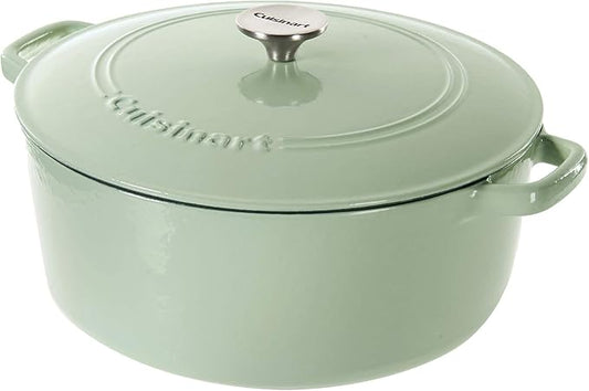 Cuisinart Chef's Classic Enameled Cast Iron Round Covered Casserole (Mint Green, 7- Quart) by Cuisinart