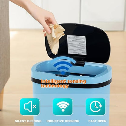 PayLessHere | 13 Gallon Plastic Trash Can | Blue | Automatic Touchless Lid with Motion Sensor | Kitchen Garbage Can with Waterproof Design | for Home, Office, Bathroom | Pack of 1 - Image 3