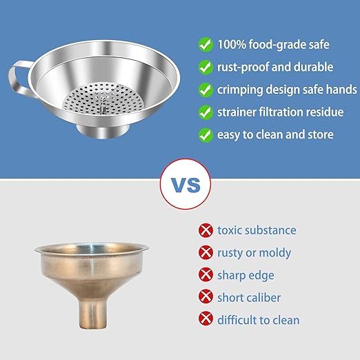 Stainless Steel Canning Funnel Set - Wide Mouth Funnel for Mason Jars, 2 Pack (Small and Large) - Image 5