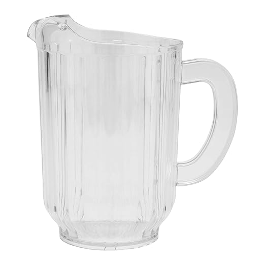 G.E.T. P-2064-1-CL BPA-Free Break-Resistant Restaurant Style Plastic Pitcher, 60 Ounce, Clear (Set of 12) - Image 3