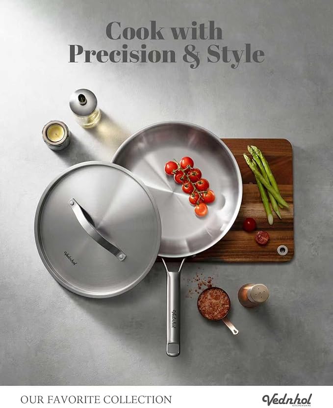 Stainless Steel Cookware Set, 14 Pcs Tir-Ply Pots and Pans Set, PFOA&PTFE Free, Dishwasher&Oven Safe, Kitchen Induction Compatible, ollas de acero inoxidable para cocinar - Image 7