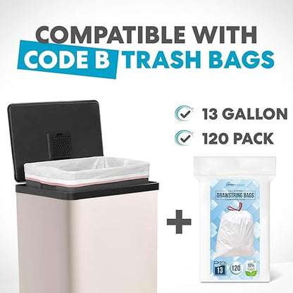 Simpli-Magic 50 Liter / 13.2 Gallon Soft-Close, Smudge Resistant Trash Can with Foot Pedal and Built in Filter- White Color - Image 2