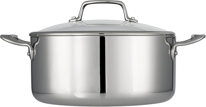 Tramontina Tri-Ply Clad Stainless Steel 5-Quart Dutch Oven Pot with Glass Lid, Induction-Ready, Dishwasher-Safe, NSF-Certified - Image 2