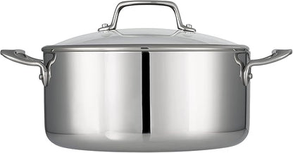 Tramontina Tri-Ply Clad Stainless Steel 5-Quart Dutch Oven Pot with Glass Lid, Induction-Ready, Dishwasher-Safe, NSF-Certified - Image 2