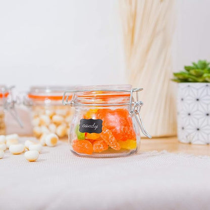 Small Glass Jars With Airtight Lids, Glass Spice Jars 5 oz,Maosn Jars With Leak Proof Rubber Gasket 150ml,Glass Storage Containers With Hinged Lid,Mini Kitchen Canisters 24 Pack - Image 7