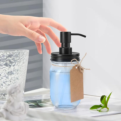 Premium Quality Mason Jar Soap Dispenser - Black 16 Ounce - Made from Rust Proof Stainless Steel – Dish and Hand Soap Dispenser – Ideal for Kitchen Dish Soap, Bathroom Soap