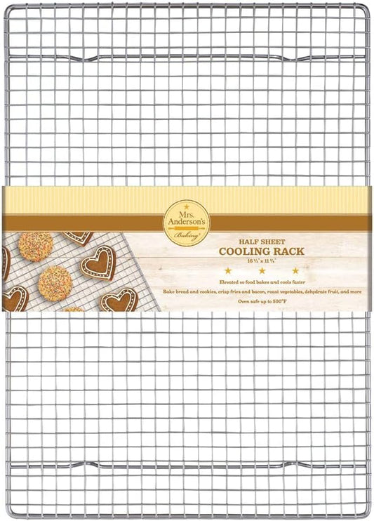 Mrs. Anderson's Baking Professional Cooling Rack, Heavy Duty Steel, Fits Half Sheet Pans, 16.5 x 11.875 x 0.625-Inches