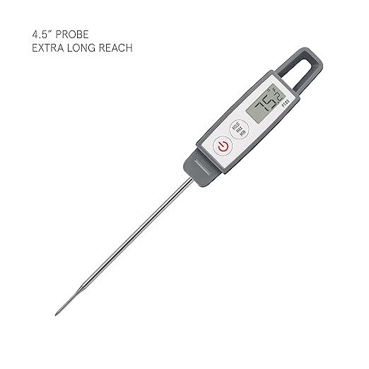 Lavatools PT09 Super-Quick Commercial Grade Digital Thermometer for Cooking, Meat, Candy, Candle, Liquid, Oil, 4.5" Compact Probe, Splash Proof, °C/°F Toggle, Hold Function - Sesame - Image 2