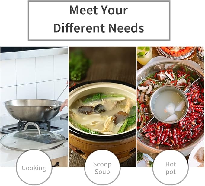 Newness 2 Pack Soup Ladle, [Rustproof, Heat Resistance, Integral Forming] Resilient 304 Stainless Steel Soup Spoon with Vacuum Ergonomic Round Handle, Cooking Spoon for Kitchen, 13.7 and 11.6 Inches - Image 8