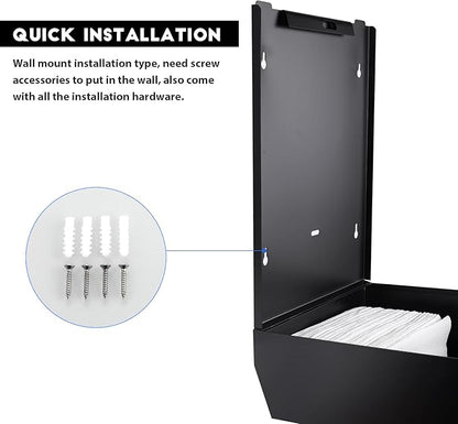 Paper Towel Dispenser Wall Mount Commercial c fold Multifold Trifold, Touchless Hand Towel Dispenser with Lock, (Matte Black) - Image 4