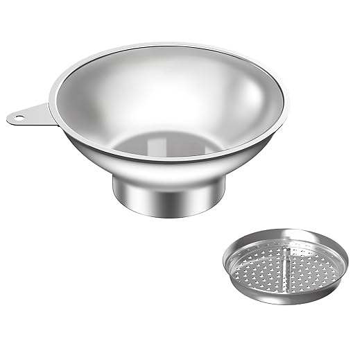 Canning Funnel with Strainer - Wide Mouth Stainless Steel Kitchen Funnel for Mason Jars, Transferring Liquids, Dry Ingredients, Canning & Preserves by Unknown