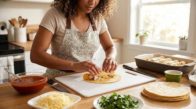 Farberware Large Cutting Board, Dishwasher- Safe Plastic Chopping Board for Kitchen with Easy Grip Handle, 11-inch by 14-inch, White - Image 8