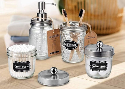 Amolliar Mason Jar Liquid Soap Dispenser Pump, Rustproof Stainless Steel Lid, Cute Farmhouse Decor for Kitchen, Bathroom, Refill Soap Pump for Hand Soap, Dish Soap, Lotion Soap, Brushed Nickel 1 Pack