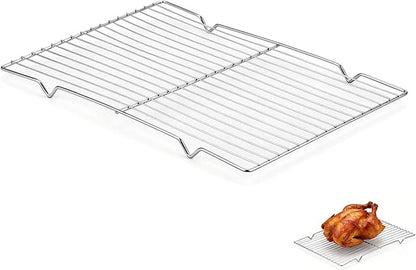 Roasting Rack for 9x13 Inch Pan, Stainless Steel Roasting Rack Insert, with Parallel Wires and Raised Feet, Keeps Food Elevated for Even Broiling, Easy to Clean, Ideal for Chicken, Turkey and Meat by Unknown