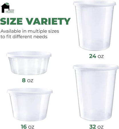 EconoHome Clear Deli Containers with Lids - 240-Pack, 16oz Plastic Containers with Lids for Food Storage, Meal Prep, Leftover, Restaurant Business, Takeout - Fridge, Microwave & Freezer-Safe - Image 7