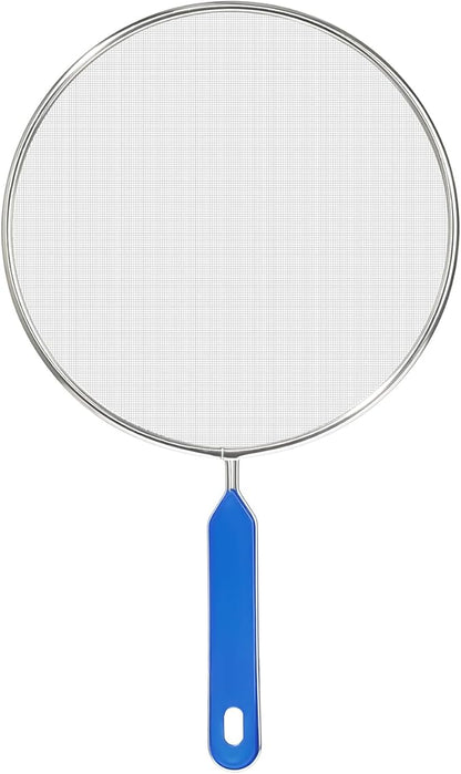 Splatter Screen for Frying Pan, 8 Inch Grease Splatter Guard with Handle Stainless Steel Kitchen Oil Splash Guard Mesh Strainers Pan Cover Cooking Protector for Frying Cooking