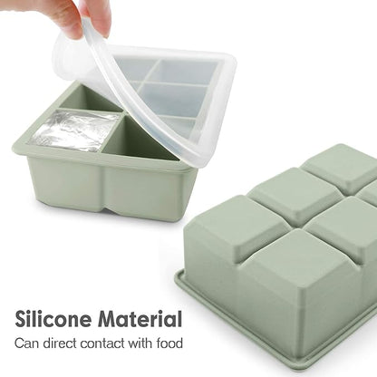 Excnorm Silicone Ice Cube Trays 3 Pack - Large Size Silicone Ice Cube Molds with Leak Proof Removable Lid Square Ice Cube Tray And BPA Free for Cocktail,Whiskey, Stackable Flexible Ice - Image 2