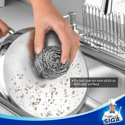 MR.SIGA Stainless Steel Scourer, Pack of 6, 30g - Image 4