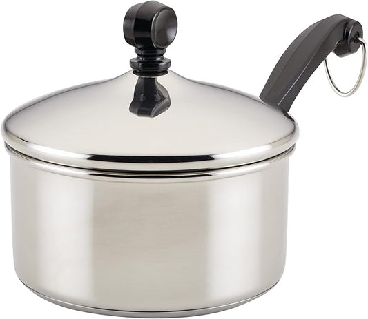 Farberware Classic Stainless Steel Sauce Pan/Saucepan with Lid, 1 Quart, Silver,50000,11.2"D x 6.3"W x 4.4"H by Farberware