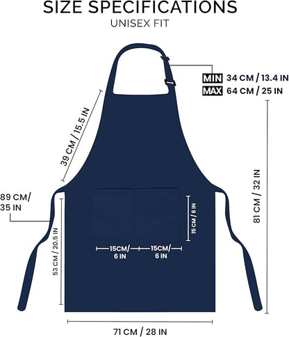 Utopia Kitchen 2 Pack Bib Apron, Adjustable with 2 Pockets, Water and Oil Resistant, Cooking Kitchen Chef Apron for Women Men - Image 2