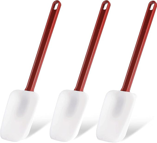 heffiso Silicone Rubber Spatula and Spoon Rubber Spatula Set of 3, High Heat Spatula Spoon, Commercial Spatula for Cooking, Commercial Rubber Spatula (3 Spoonula 16 Inches), White by Heffiso+Silicone+Utensils