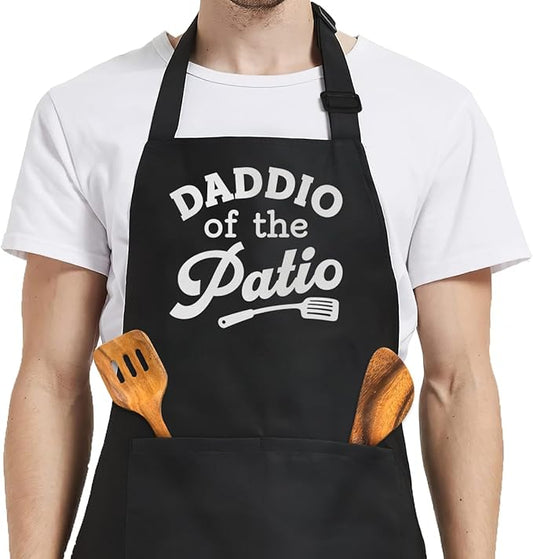SANDJEST Funny Mens Aprons with Pockets for BBQ Grilling Cooking Grandpa Husband Apron for Birthday Christmas Father's Day