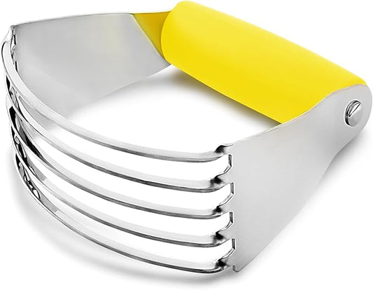 Zulay Kitchen Dough Blender - Stainless Steel Pastry Cutter, Heavy Duty Dough Cutter With Blades, Pastry Blender And Butter Cutter - Pastry Cutter For Baking (Yellow) by ZulayKitchen