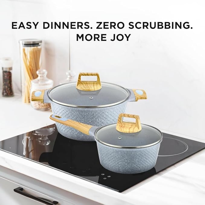 NutriChef 22‑Piece Non‑Stick Ceramic Pots and Pans Set – For All Cooktops Including Induction – PTFE & PFAS Free, Includes Bakeware & Utensils - Image 2