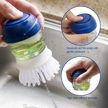 CELOX Dish Brush with Soap Dispenser, Palm Brush for Cleaning Kitchen